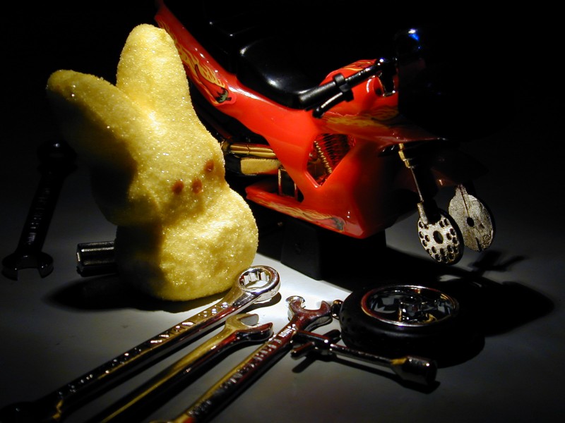 Last Minute Bunny wrenching at the track.